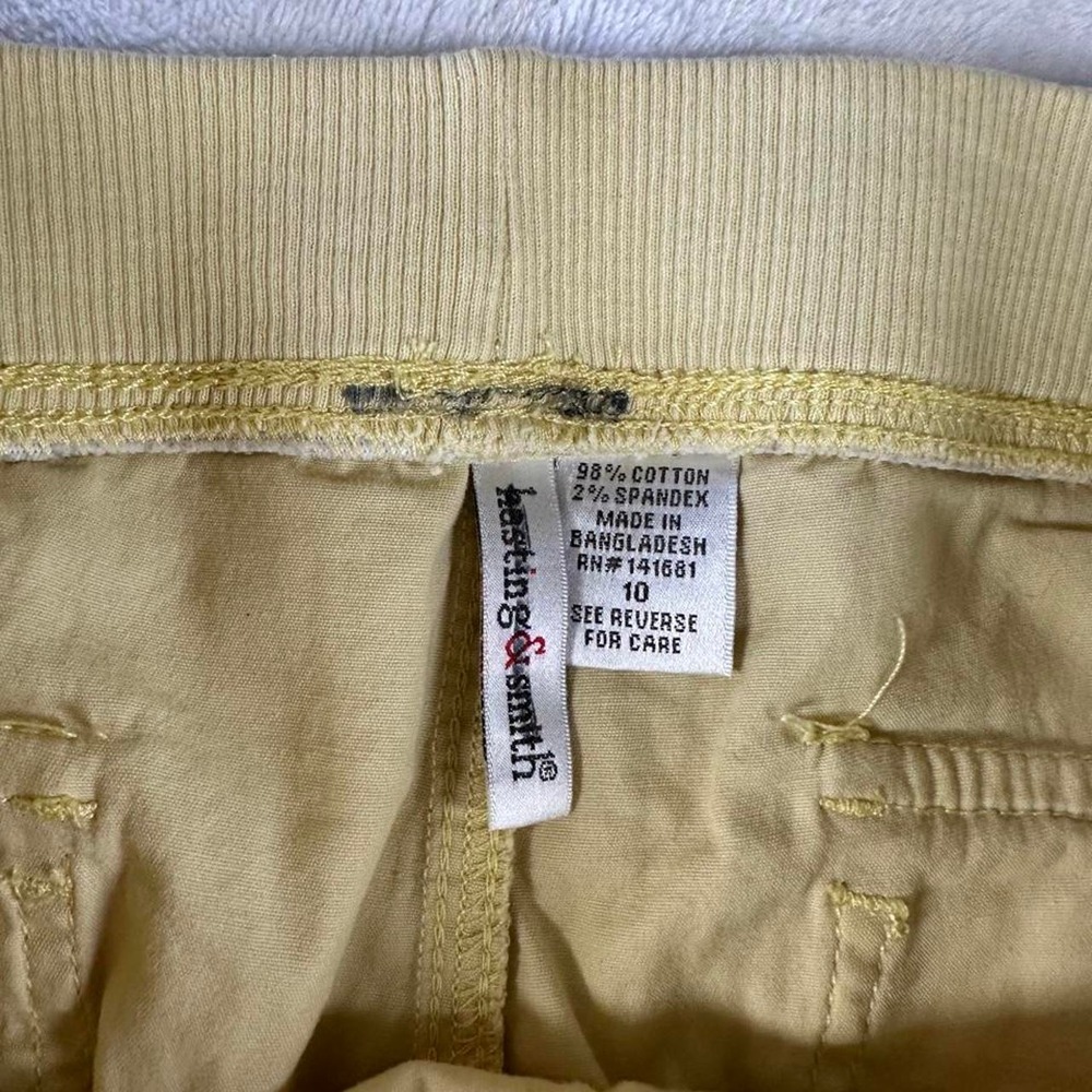 Hasting & Smith butter yellow cargo capri gaucho pants y2k mcbling grunge fairy - Picture 2 of 5